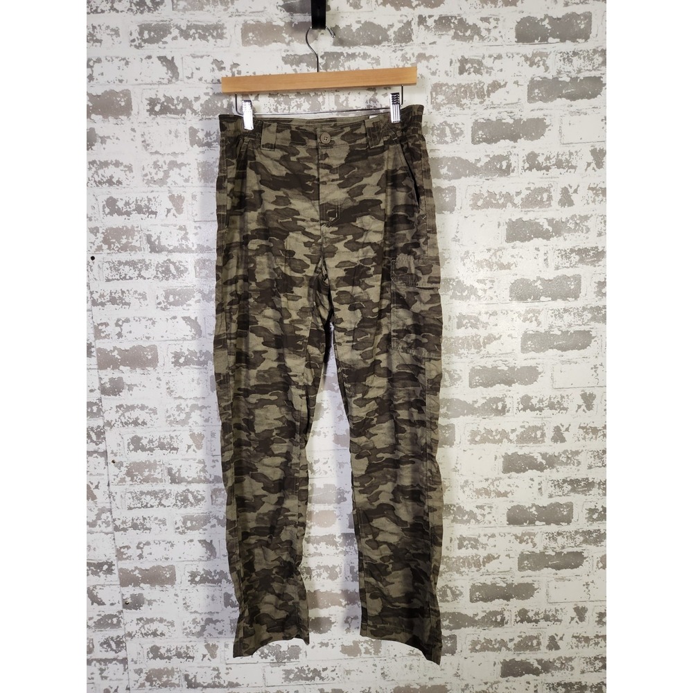 Columbia Pants Mens 32x32 Green Camo Omni-Shade Cargo Sun Protection Hiking